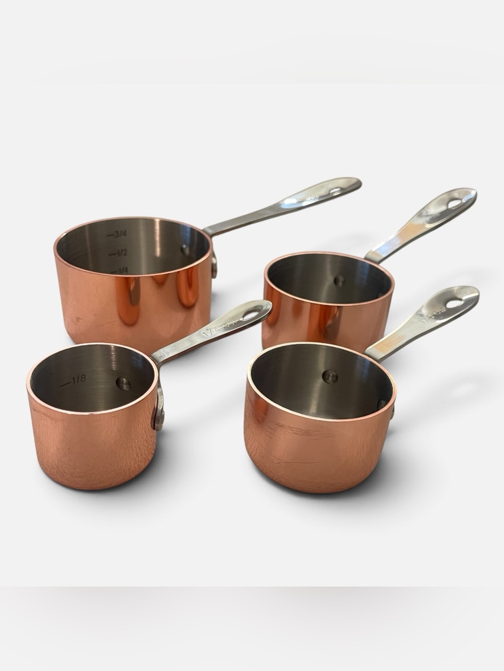MIU France Copper Plated Stainless Steel Measuring Cups Heavy Set of 4